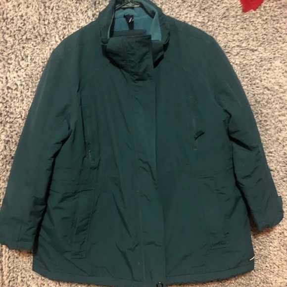 - LANDS END Womens Squall Parka/Coat-Size 1 X Fleece-Lined Green - Picture 6 of 9